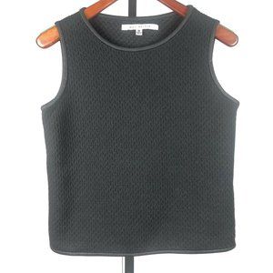 MAX STUDIO Black Shell Tank Knit Texture Trim M